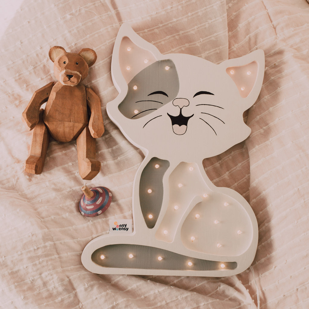 Lampka dziecięca KITTEN WHITE LILY nocna led kotek stojąca kinkiet dla dziecka - Eensy Weensy Lampka dziecięca KITTEN WHITE LILY nocna led kotek stojąca kinkiet dla dziecka - Eensy Weensy