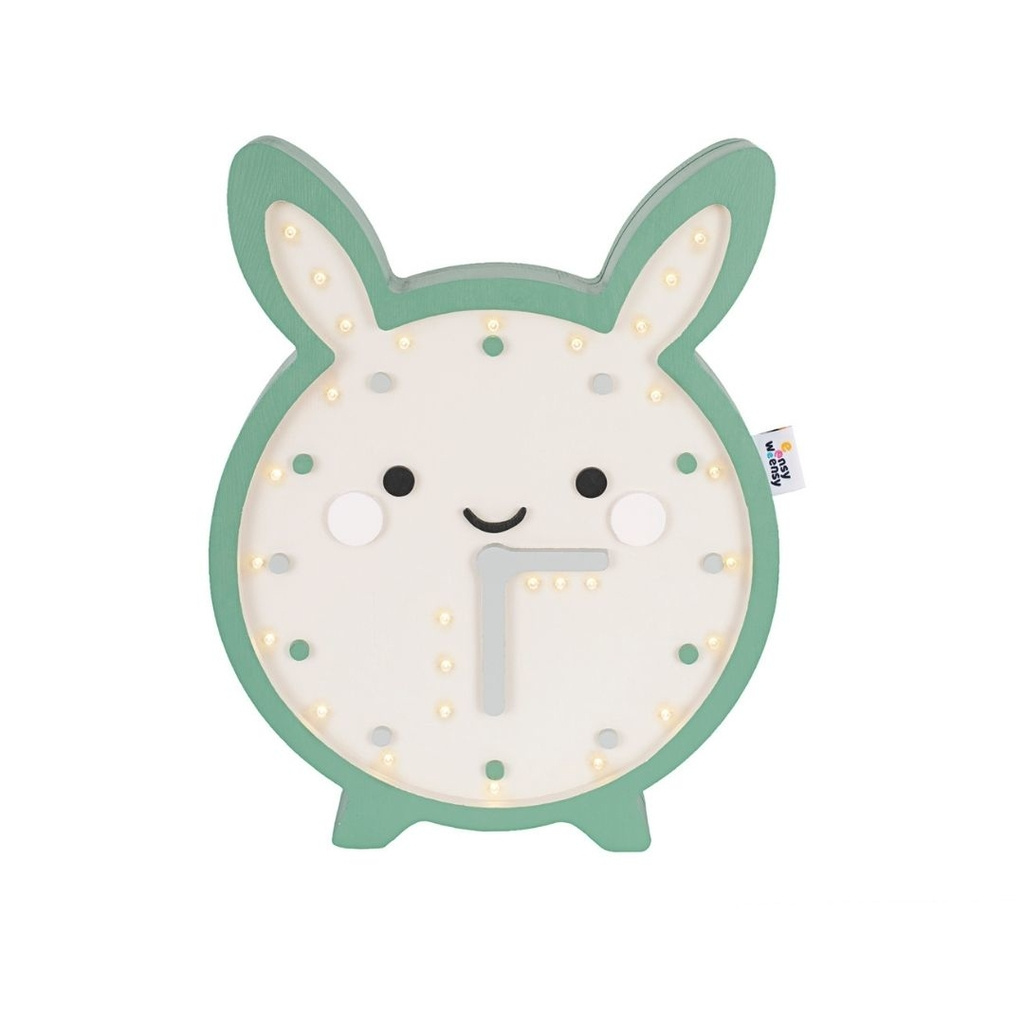 Lampka ledowa BUNNY CLOCK MERMAID GREEN nocna stojąca ścienna kinkiet duży zegar - Eensy Weensy Lampka ledowa BUNNY CLOCK MERMAID GREEN nocna stojąca ścienna kinkiet duży zegar - Eensy Weensy