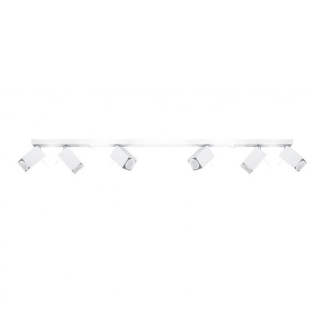 Plafon MERIDA 6L biały stal lampa sufitowa na listwie z regulowanymi tubami - Sollux Lighting Plafon MERIDA 6L biały stal lampa sufitowa na listwie z regulowanymi tubami - Sollux Lighting