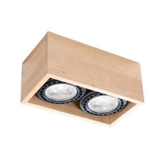 Plafon QUATRO 2 naturalne drewno oświetlenie sufitowe natynkowe - Sollux Lighting