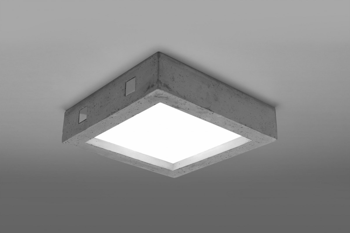 Plafon RIZA beton kwadrat oświetlenie sufitowe - Sollux Lighting - wizualizacja Plafon RIZA beton kwadrat oświetlenie sufitowe - Sollux Lighting - wizualizacja