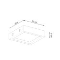 Plafon RIZA beton kwadrat oświetlenie sufitowe - Sollux Lighting - rysunek techniczny