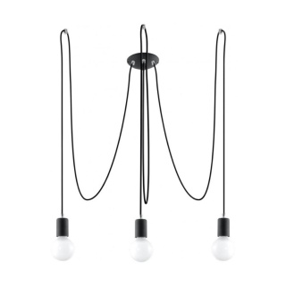 Żyrandol EDISON 3 czarny lampa sufitowa podwieszana pająk trzy żarówki - Sollux Lighting
