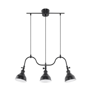 Lampa wisząca MARE 3 czarna potrójna industrialna zwis nad stół - Sollux Lighting