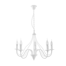 Żyrandol MINERWA 5 biały stal oświetlenie sufitowe lampa wisząca świeczki - Sollux Lighting