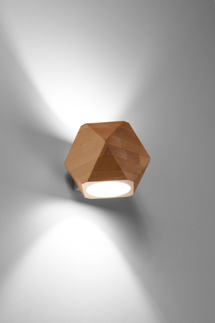Kinkiet WOODY drewniany geometryczny heksagon - Sollux Lighting Kinkiet WOODY drewniany geometryczny heksagon - Sollux Lighting