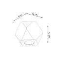 Kinkiet WOODY drewniany geometryczny heksagon - Sollux Lighting - rysunek techniczny