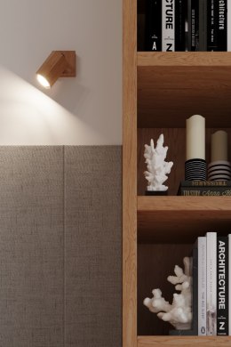 Kinkiet ZEKE drewniany dębowy w stylu skandynawskim regulowany do czytania - Sollux Lighting