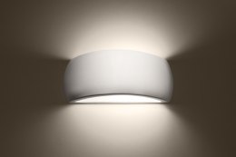Kinkiet ceramiczny lakierowany PONTIUS biały połysk lampa ścienna dekoracyjna - Sollux Lighting