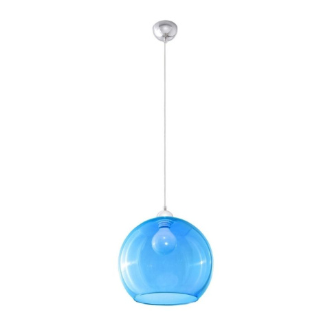 Lampa wisząca BALL błękitna zwis szklany klosz kula niebieski - Sollux Lighting