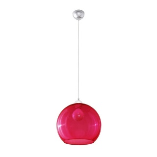 Lampa wisząca BALL czerwona zwis szklany klosz kula - Sollux Lighting