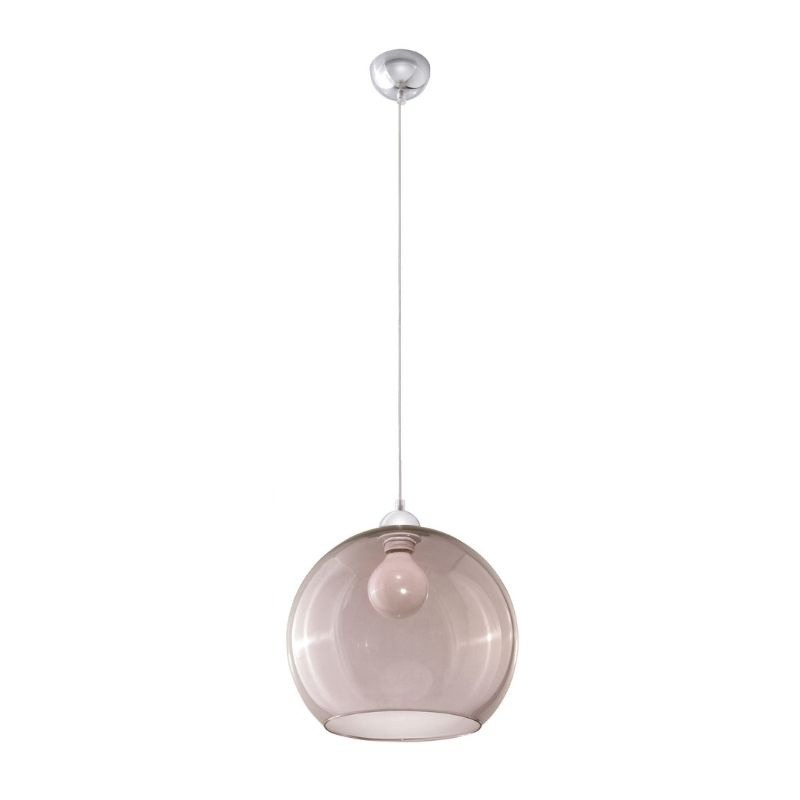 Lampa wisząca BALL grafitowa zwis szklany klosz kula - Sollux Lighting Lampa wisząca BALL grafitowa zwis szklany klosz kula - Sollux Lighting