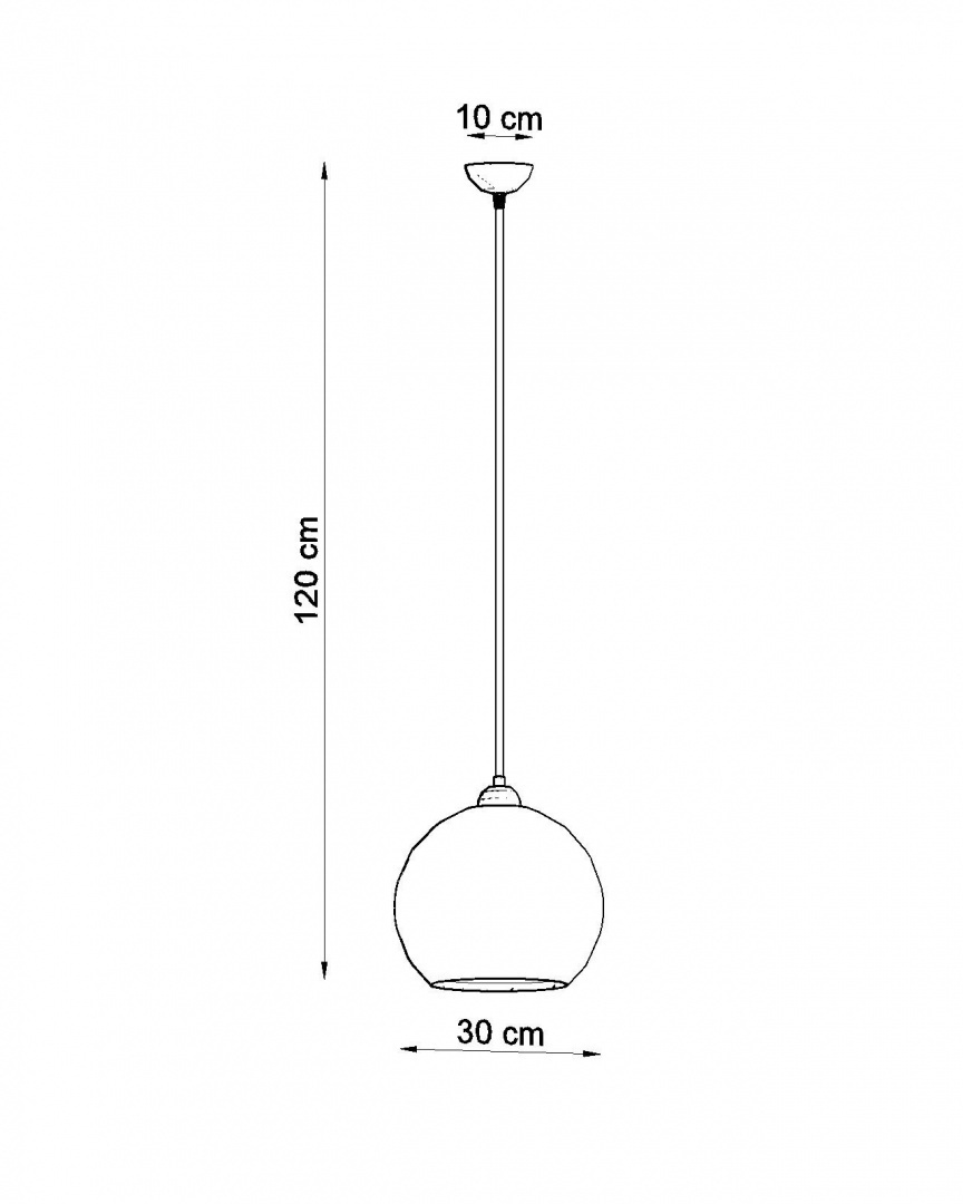 Lampa wisząca Ball Sollux Lighting rysunek techniczny wymiary