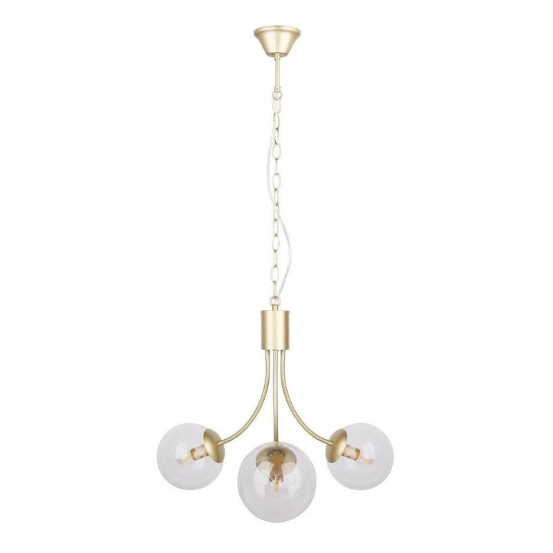 Lampa wisząca DANI 3 złoty żyrandol potrójny do salonu szklane kuliste klosze - Candellux Lighting