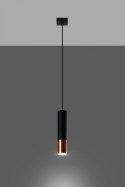 Lampa wisząca LOOPEZ 1 czarny / miedź pojedynczy zwis - Sollux Lighting