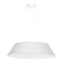 Lampa wisząca VEGA 60 biała abażur tkanina szkło - Sollux Lighting