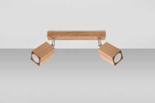 Lampa sufitowa KEKE 2 dębowa regulowana drewniana na listwie - Sollux Lighting