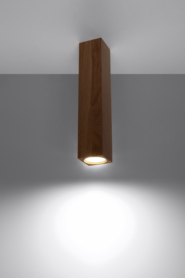 Oprawa natynkowa KEKE 30 drewniana dębowa kanciasta duża - Sollux Lighting