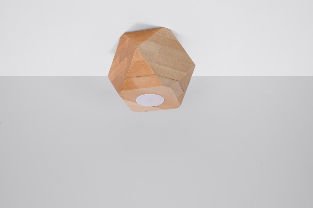Plafon WOODY 1 drewniana geometryczna lampa sufitowa w stylu skandynawskim - Sollux Lighting