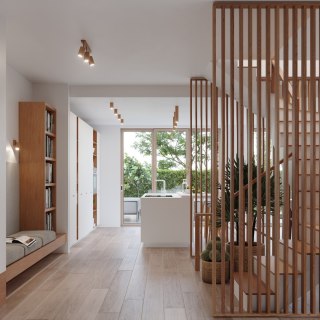 Lampa sufitowa ZEKE 3 dąb drewno potrójny regulowany spot - Sollux Lighting