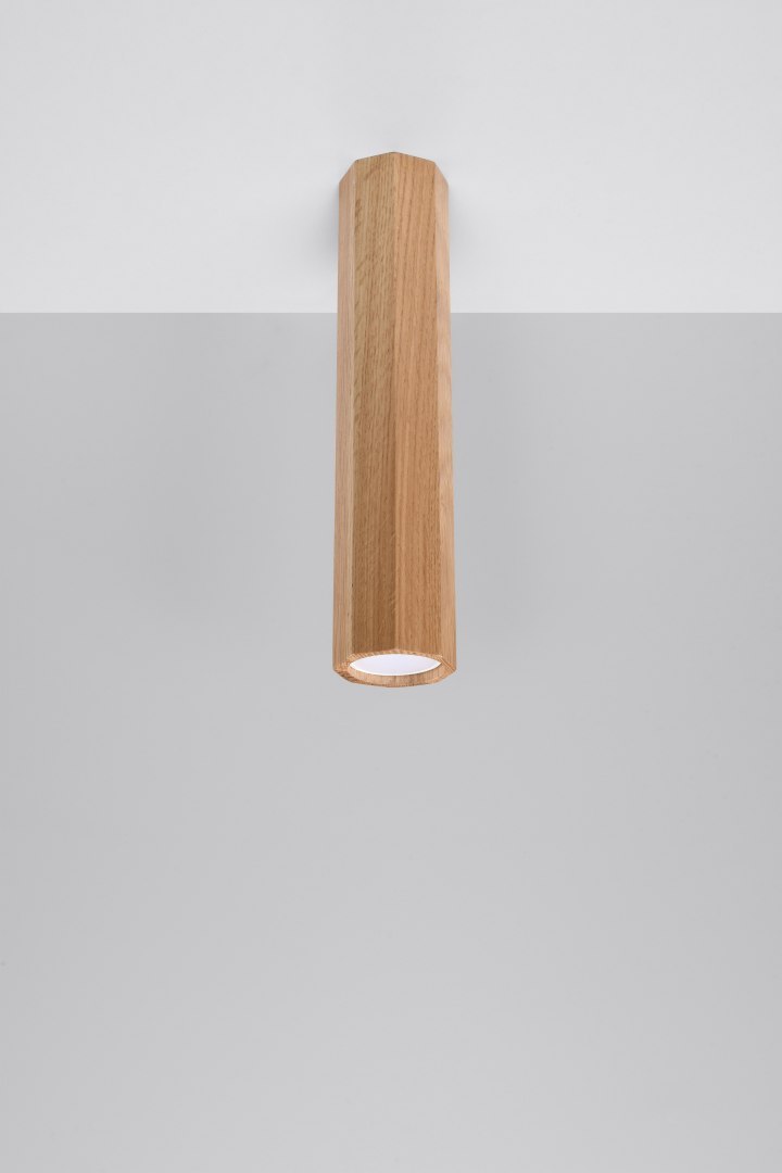 Oprawa natynkowa ZEKE 30 długa drewniana dębowa tuba - Sollux Lighting