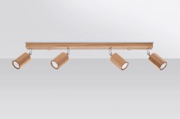 Lampa sufitowa ZEKE 4 spot drewniana dębowa w stylu skandynawskim - Sollux Lighting