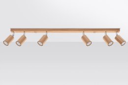 Lampa sufitowa ZEKE 6 spot drewniana dębowa w stylu skandynawskim - Sollux Lighting