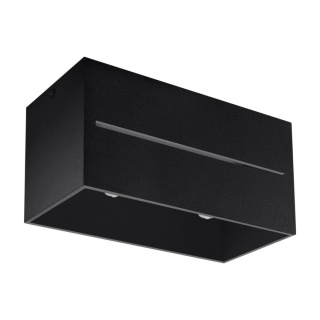 Plafon aluminiowy LOBO MAXI czarny lampa sufitowa - Sollux Lighting