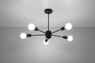 Lampa sufitowa LANGO 5 czarna żarówki loft - Sollux Lighting