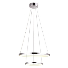 Lampa wisząca LUNE 50/30 chrom LED podwójna ringi obręcze - Candellux Lighting