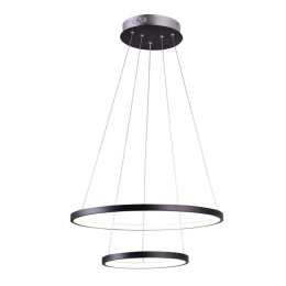 Lampa wisząca LUNE 50/30 czarna LED podwójna ringi obręcze - Candellux Lighting