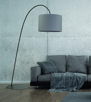 Lampa podłogowa łukowa ALICE L szara z abażurem - Nowodvorski Lighting