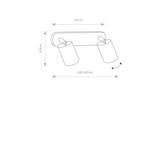 Kinkiet plafon EYE SPOT II czarny regulowane tuby spot - Nowodvorski Lighting