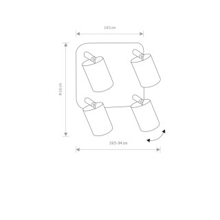 Plafon EYE SPOT 4 czarny regulowane tuby spot - Nowodvorski Lighting