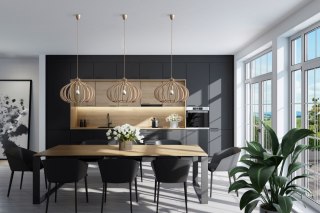 Lampa wisząca IKA D duża drewniana w stylu skandynawskim - Nowodvorski Lighting