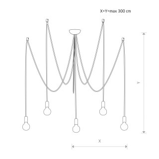 Lampa wisząca SPIDER V czarna loft podwieszana pająk - Nowodvorski Lighting