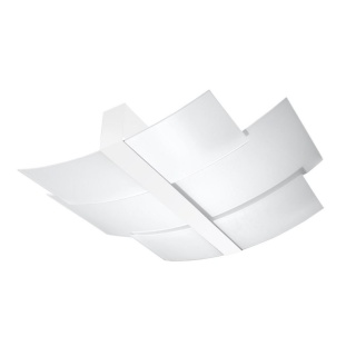 Plafon szklany CELIA biała lampa sufitowa do kuchni sypialni - Sollux Lighting