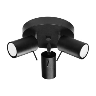 Plafon stalowy RING 3P czarny potrójny regulowane tuby - Sollux Lighting