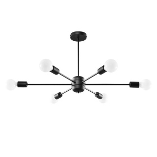 Lampa sufitowa LANGO 6 czarna żarówki loft - Sollux Lighting