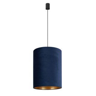 Lampa wisząca BARREL L granatowo-złoty aksamitny cylindryczny abażur - Nowodvorski Lighting