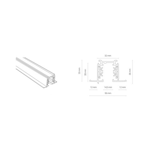 Szynoprzewód 2m czarny CTLS RECESSED TRACK 3-fazowy podtynkowy - Nowodvorski Lighting Szynoprzewód 2m czarny CTLS RECESSED TRACK 3-fazowy podtynkowy - Nowodvorski Lighting
