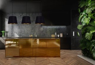 System Cameleon - abażur CONE M czarno-złota tkanina - Nowodvorski Lighting