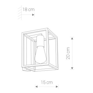 Kinkiet CRATE I czarna metalowa klatka - Nowodvorski Lighting