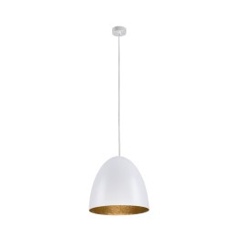 Lampa wisząca EGG M biało-złoty półkolisty klosz - Nowodvorski Lighting