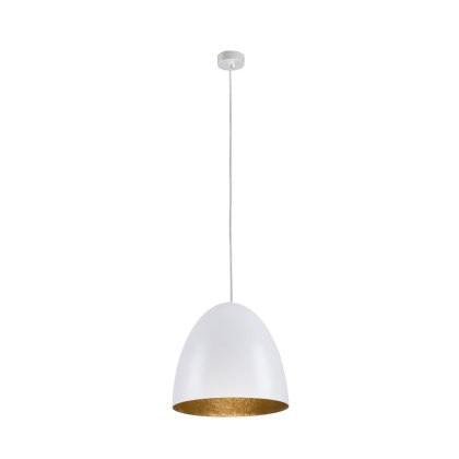 Lampa wisząca EGG M biało-złoty półkolisty klosz - Nowodvorski Lighting
