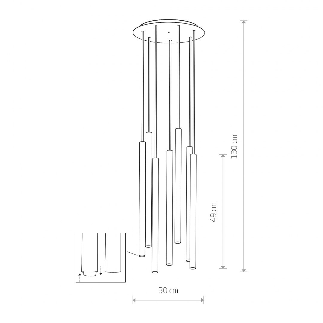 Lampa wisząca LASER VII / 490 czarny zwis kaskada - Nowodvorski Lighting Lampa wisząca LASER VII / 490 czarny zwis kaskada - Nowodvorski Lighting