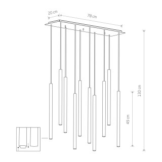 Lampa wisząca LASER X / 490 czarny zwis kaskada - Nowodvorski Lighting