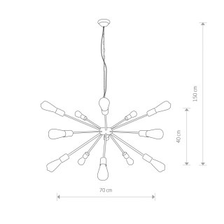 Lampa wisząca ROD 15 złota loft żarówki patyczak - Nowodvorski Lighting