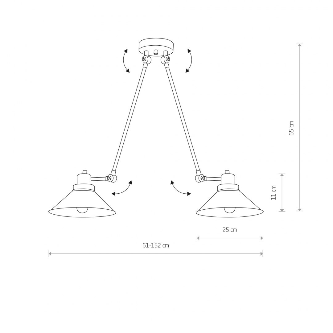 Lampa sufitowa TECHNO 2 czarna podwójna industrialna regulowana - Nowodvorski Lighting