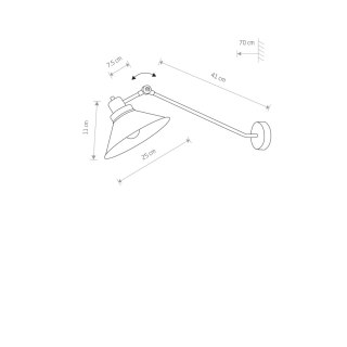 Kinkiet ścienny TECHNO czarny industrialny regulowany do czytania - Nowodvorski Lighting